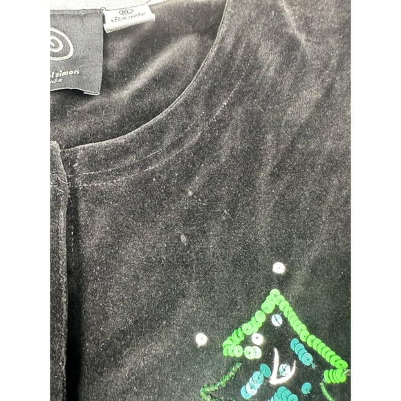 Michael Simon Event Snowman Ugly Christmas Sweater Sequin‎ XL Black - READ - Picture 11 of 11